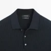 Poloshirt aus 100 % Baumwolle mit Zopfmuster