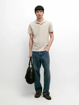 Poloshirt aus mikrostrukturierter Baumwollpiqué
