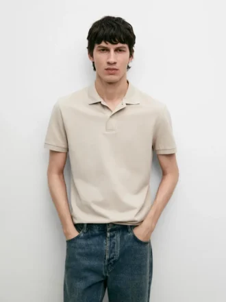 Poloshirt aus mikrostrukturierter Baumwollpiqué