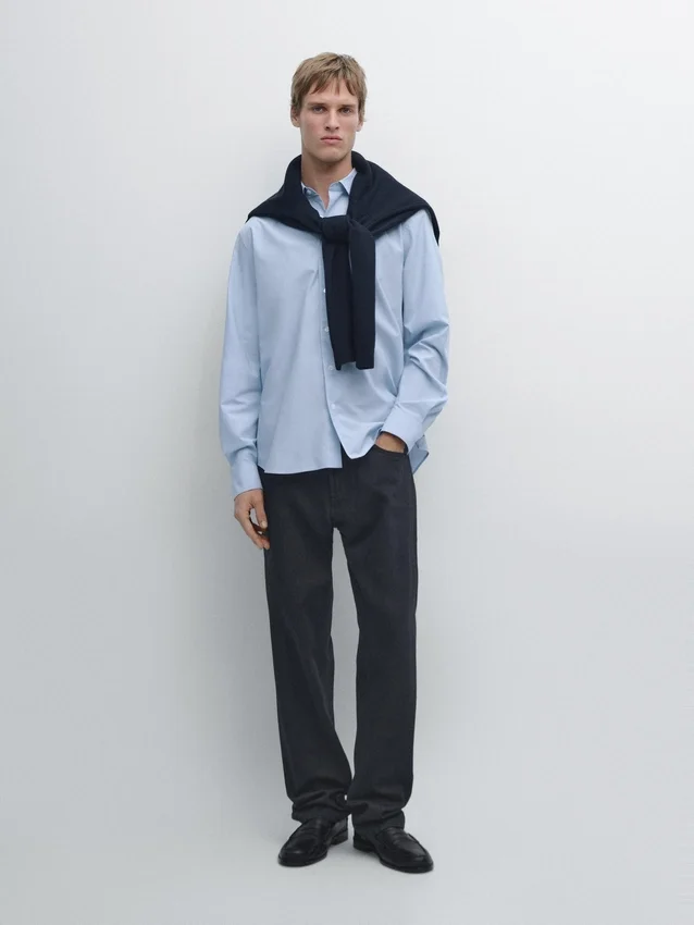 Popeline-Hemd mit Streifenmuster in Regular Fit Popeline-Hemd mit Streifenmuster in Regular Fit