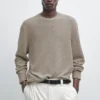 Pullover aus Baumwoll- und Leinen-Moulina-Strick Pullover aus Baumwoll- und Leinen-Moulina-Strick