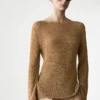 Pullover aus Baumwollmischgewebe mit U-Boot-Ausschnitt Pullover aus Baumwollmischgewebe mit U-Boot-Ausschnitt