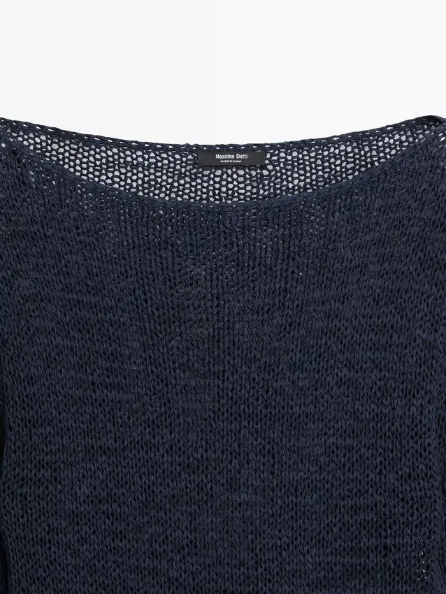 Pullover aus Baumwollmischgewebe mit U-Boot-Ausschnitt Pullover aus Baumwollmischgewebe mit U-Boot-Ausschnitt