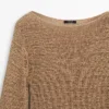 Pullover aus Baumwollmischgewebe mit U-Boot-Ausschnitt Pullover aus Baumwollmischgewebe mit U-Boot-Ausschnitt