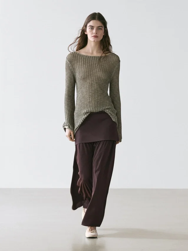 Pullover aus Baumwollmischung mit Cutwork-Muster Pullover aus Baumwollmischung mit Cutwork-Muster