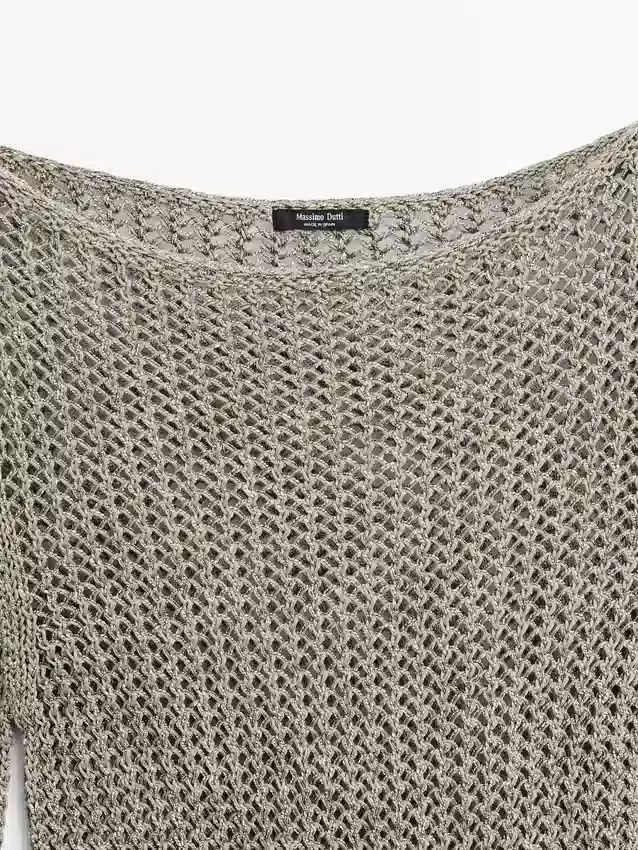 Pullover aus Baumwollmischung mit Cutwork-Muster Pullover aus Baumwollmischung mit Cutwork-Muster