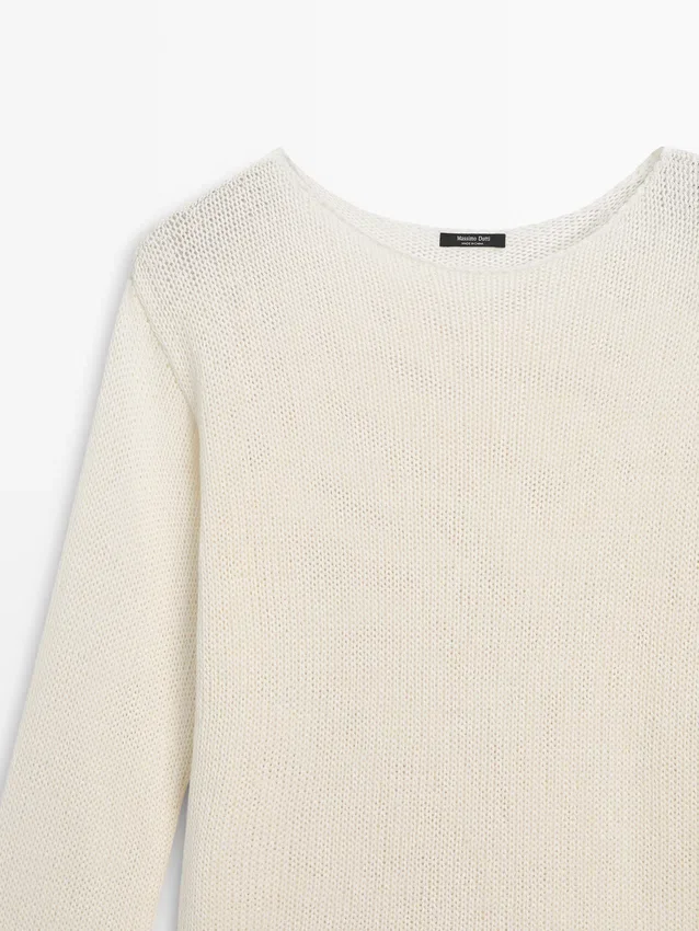 Pullover aus Baumwollmischung mit Cutwork-Muster Pullover aus Baumwollmischung mit Cutwork-Muster