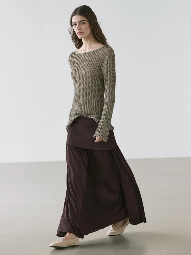 Pullover aus Baumwollmischung mit Cutwork-Muster Pullover aus Baumwollmischung mit Cutwork-Muster
