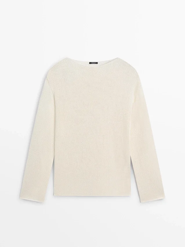 Pullover aus Baumwollmischung mit Cutwork-Muster Pullover aus Baumwollmischung mit Cutwork-Muster
