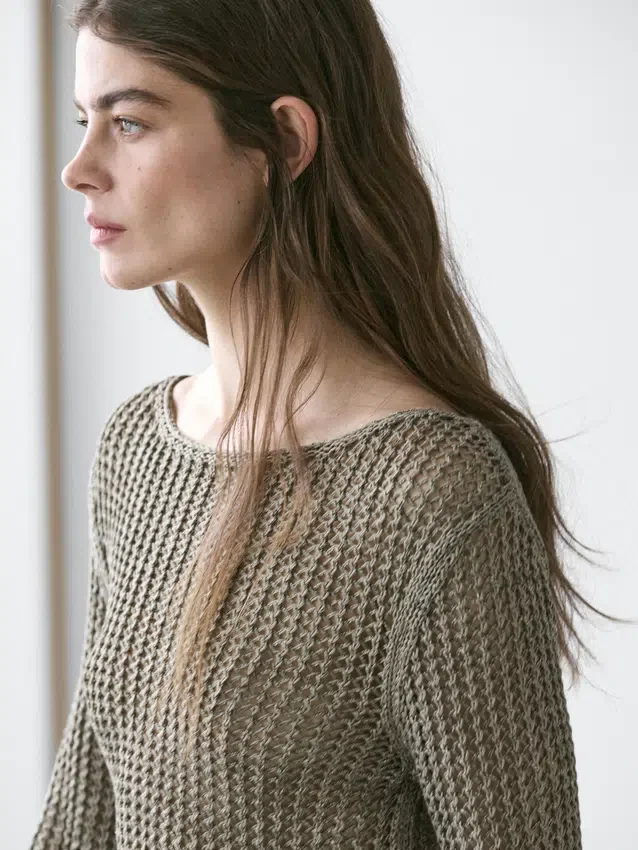 Pullover aus Baumwollmischung mit Cutwork-Muster Pullover aus Baumwollmischung mit Cutwork-Muster