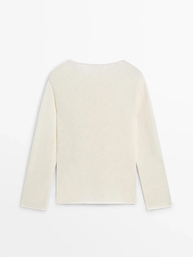 Pullover aus Baumwollmischung mit Cutwork-Muster Pullover aus Baumwollmischung mit Cutwork-Muster