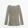 Pullover aus Baumwollmischung mit Cutwork-Muster Pullover aus Baumwollmischung mit Cutwork-Muster