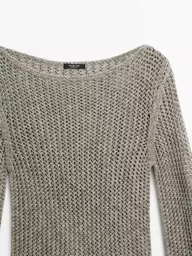 Pullover aus Baumwollmischung mit Cutwork-Muster Pullover aus Baumwollmischung mit Cutwork-Muster