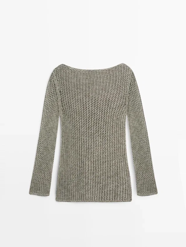 Pullover aus Baumwollmischung mit Cutwork-Muster Pullover aus Baumwollmischung mit Cutwork-Muster