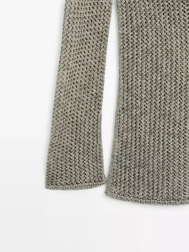 Pullover aus Baumwollmischung mit Cutwork-Muster Pullover aus Baumwollmischung mit Cutwork-Muster