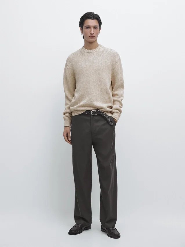 Pullover aus Baumwollmischung mit Rundhalsausschnitt Pullover aus Baumwollmischung mit Rundhalsausschnitt