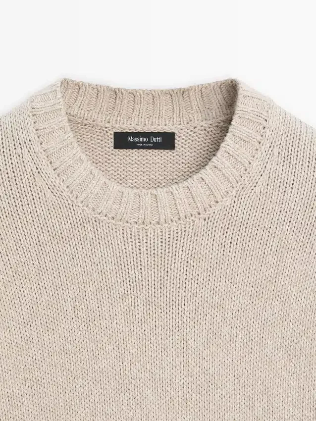 Pullover aus Baumwollmischung mit Rundhalsausschnitt Pullover aus Baumwollmischung mit Rundhalsausschnitt