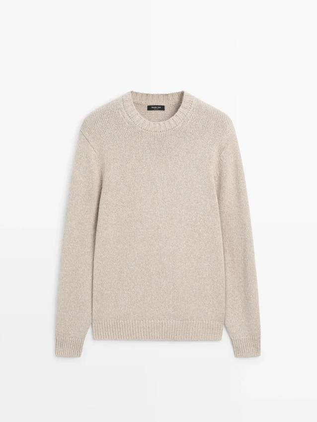 Pullover aus Baumwollmischung mit Rundhalsausschnitt Pullover aus Baumwollmischung mit Rundhalsausschnitt