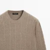 Pullover aus Baumwollmischung mit Zopfmuster