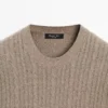 Pullover aus Baumwollmischung mit Zopfmuster