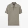 Pullover aus Baumwollstrick mit Poloshirt-Ausschnitt Pullover aus Baumwollstrick mit Poloshirt-Ausschnitt