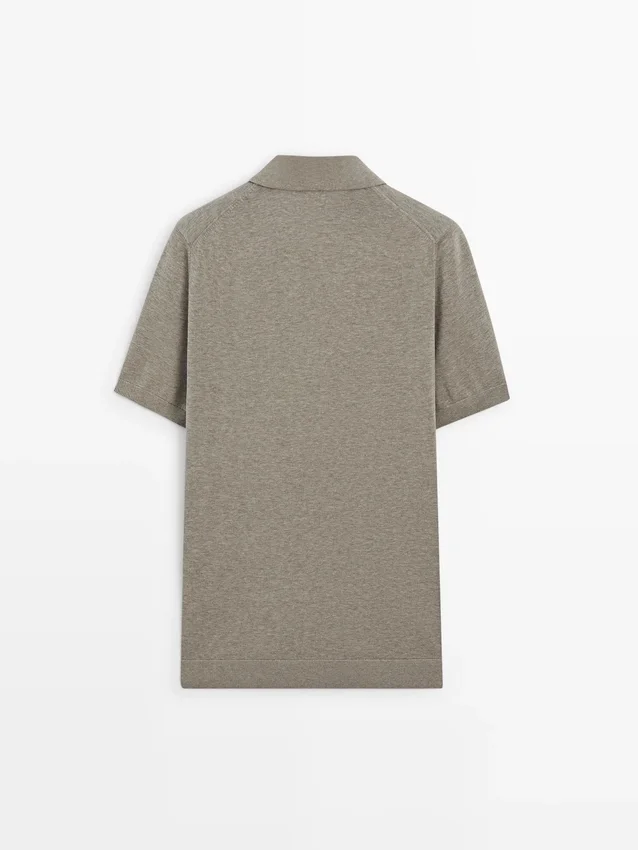 Pullover aus Baumwollstrick mit Poloshirt-Ausschnitt Pullover aus Baumwollstrick mit Poloshirt-Ausschnitt