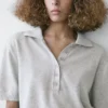 Pullover aus Baumwollstrick mit Poloshirt-Ausschnitt