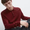 Pullover aus Baumwollstrick mit Poloshirt-Ausschnitt