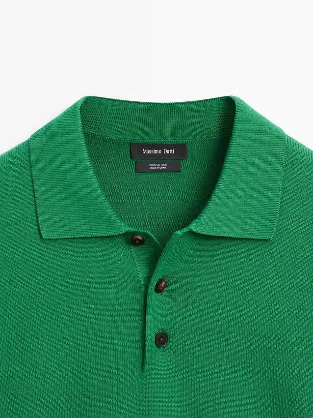 Pullover aus Baumwollstrick mit Poloshirt-Kragen Pullover aus Baumwollstrick mit Poloshirt-Kragen