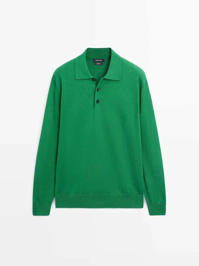 Pullover aus Baumwollstrick mit Poloshirt-Kragen Pullover aus Baumwollstrick mit Poloshirt-Kragen
