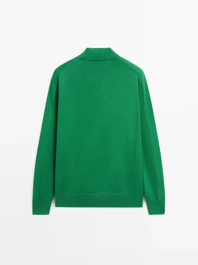 Pullover aus Baumwollstrick mit Poloshirt-Kragen Pullover aus Baumwollstrick mit Poloshirt-Kragen