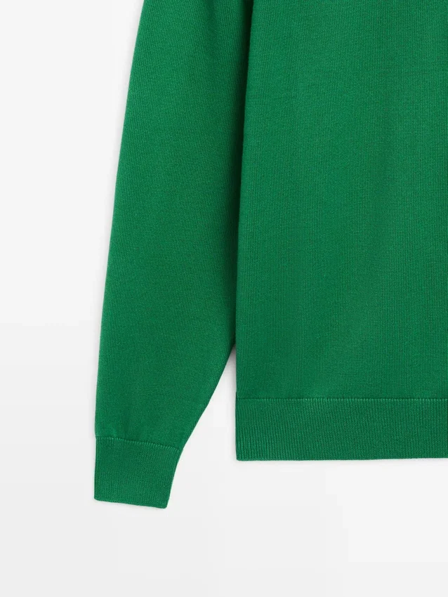 Pullover aus Baumwollstrick mit Poloshirt-Kragen Pullover aus Baumwollstrick mit Poloshirt-Kragen