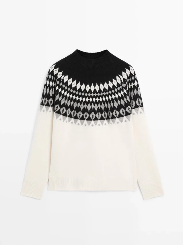 Pullover aus Jacquard-Strick aus Wollmischung Pullover aus Jacquard-Strick aus Wollmischung