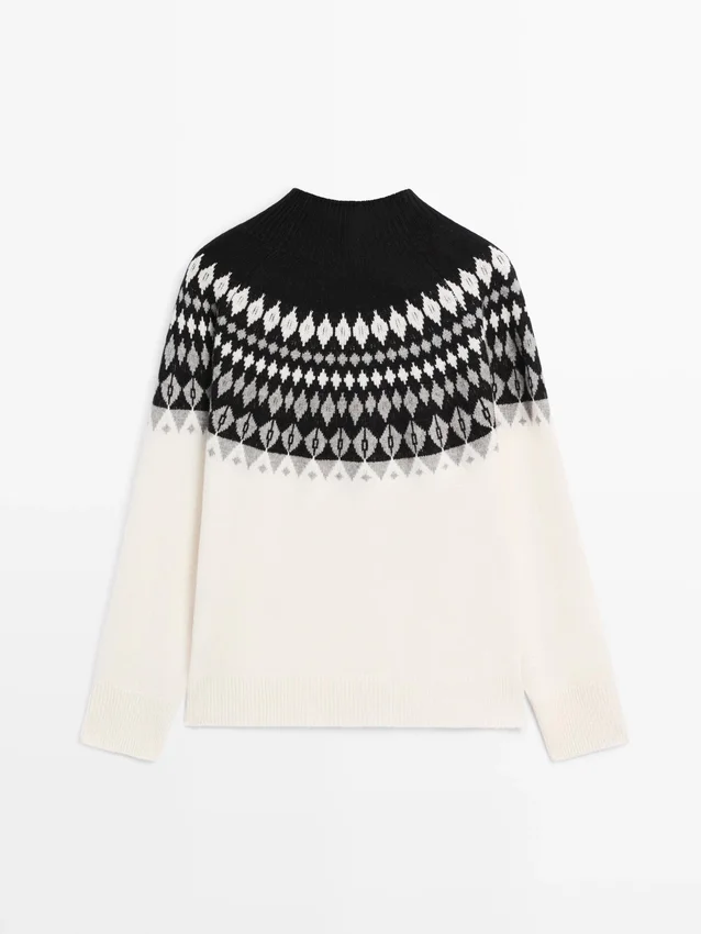 Pullover aus Jacquard-Strick aus Wollmischung Pullover aus Jacquard-Strick aus Wollmischung