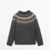 Pullover aus Wolljacquard-Strick