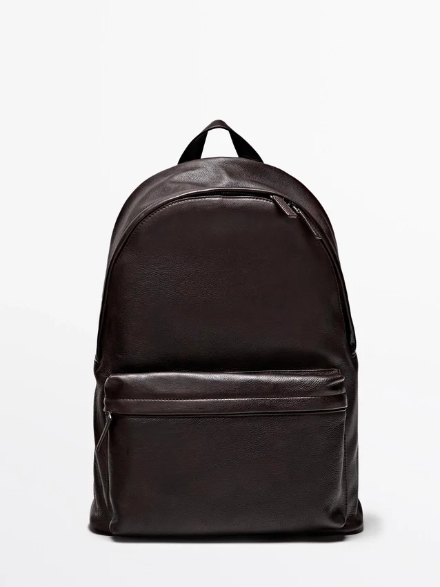 Rucksack aus Nappaleder mit Reißverschluss Rucksack aus Nappaleder mit Reißverschluss