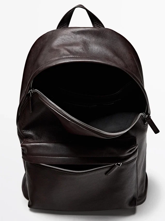 Rucksack aus Nappaleder mit Reißverschluss Rucksack aus Nappaleder mit Reißverschluss
