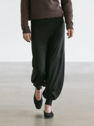 Sarouel-Hose aus Wollmischgewebe