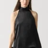 Satin-Haltertop mit Bindedetail Satin-Haltertop mit Bindedetail