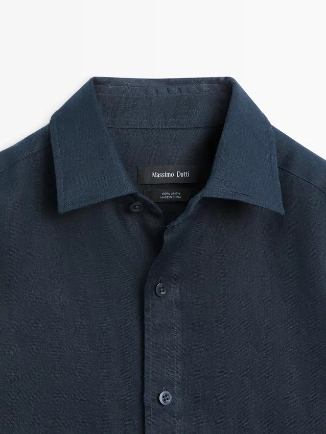 Slim-Fit-Hemd aus 100 % Leinen Slim-Fit-Hemd aus 100 % Leinen