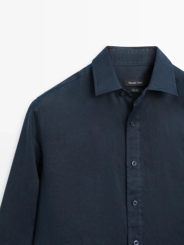 Slim-Fit-Hemd aus 100 % Leinen Slim-Fit-Hemd aus 100 % Leinen