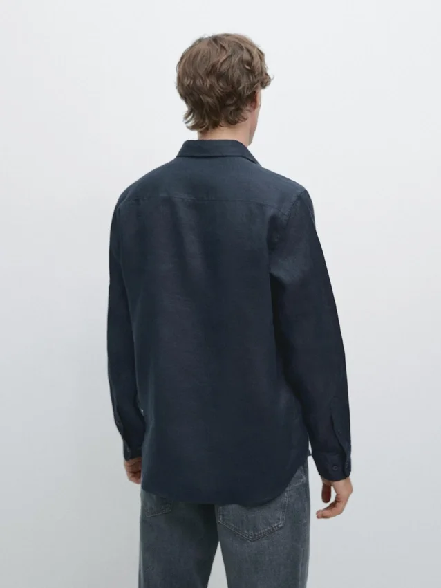Slim-Fit-Hemd aus 100 % Leinen Slim-Fit-Hemd aus 100 % Leinen