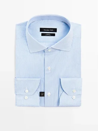 Slim-Fit-Hemd aus gestreiftem Twill