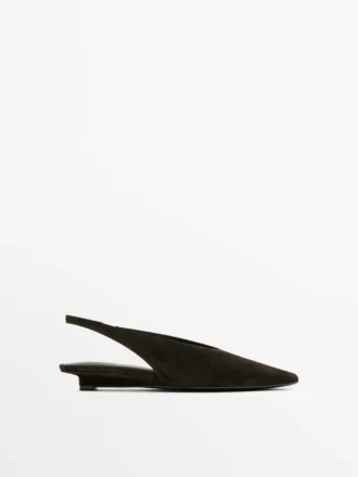 Slingback-Schuhe aus Spaltveloursleder Slingback-Schuhe aus Spaltveloursleder