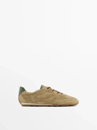 Sneaker aus Spaltleder mit Details Sneaker aus Spaltleder mit Details