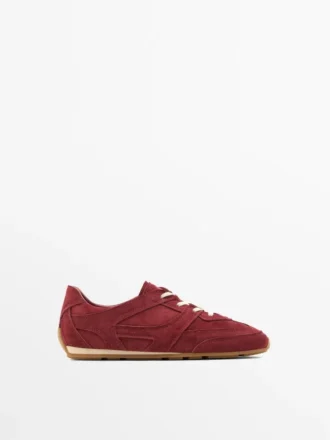 Sneaker aus Spaltleder mit Details Sneaker aus Spaltleder mit Details