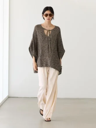 Strickcape aus Baumwollmischung Strickcape aus Baumwollmischung