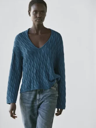 Strickpullover aus Baumwollmischung mit Knotendetails Strickpullover aus Baumwollmischung mit Knotendetails