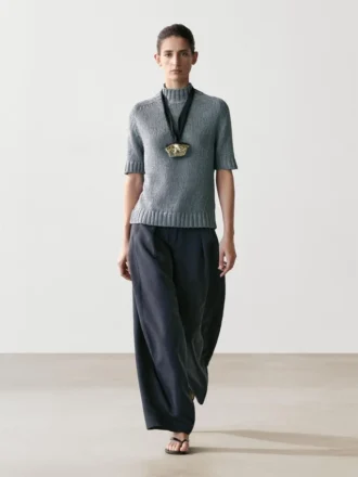 Strickpullover aus Baumwollmischung mit Rollkragen Strickpullover aus Baumwollmischung mit Rollkragen