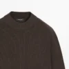 Strickpullover aus Baumwollmischung mit Rollkragen